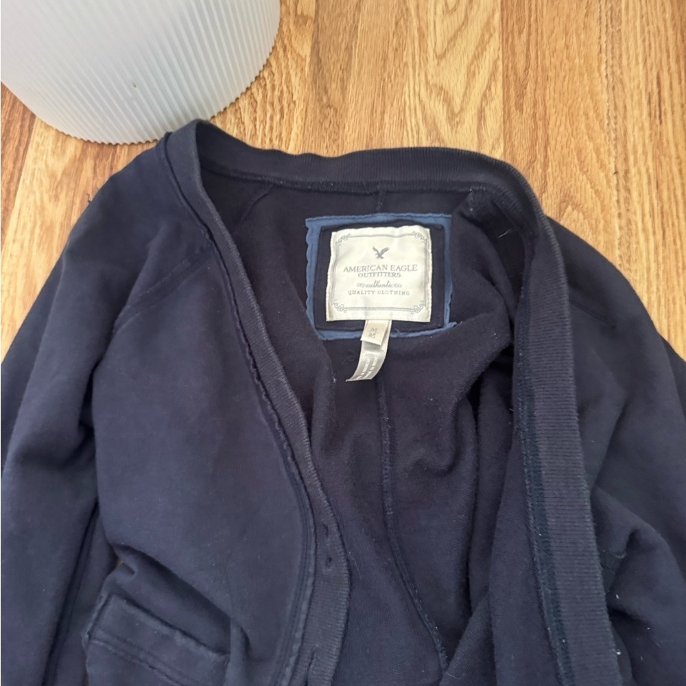 American eagle button up navy blue size xs sweater
